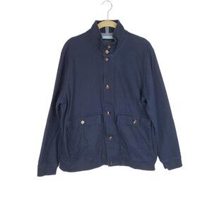 Ted Baker Expreso Button Up Cardigan Jacket Navy Blue Cotton Ted 5 Size XL
